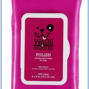 Wags & Wiggles Polish Multipurpose Wipes for Dogs, Very Berry Scent - Lot of 3